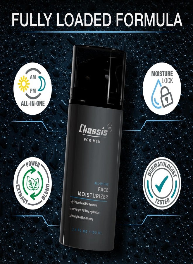 شاسيه مرطب الوجه المتكامل من شاسيس 360 - مرطب وجه للرجال غني بفيتامين سي، والنياسيناميد سي، وحمض الهيالورونيك - خالٍ من الفثالات والبارابين والريتينول - لوشن للوجه - 3.4 أونصة سائلة - Image 3